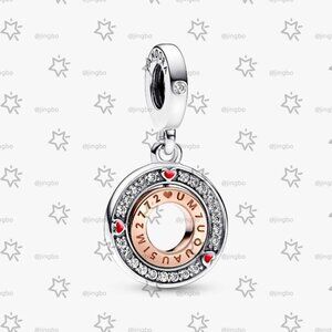 Pandora Two-tone Rotating Love Message Dangle Charm